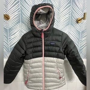 Girls' Reversible Down Sweater Hoody, size m, 10